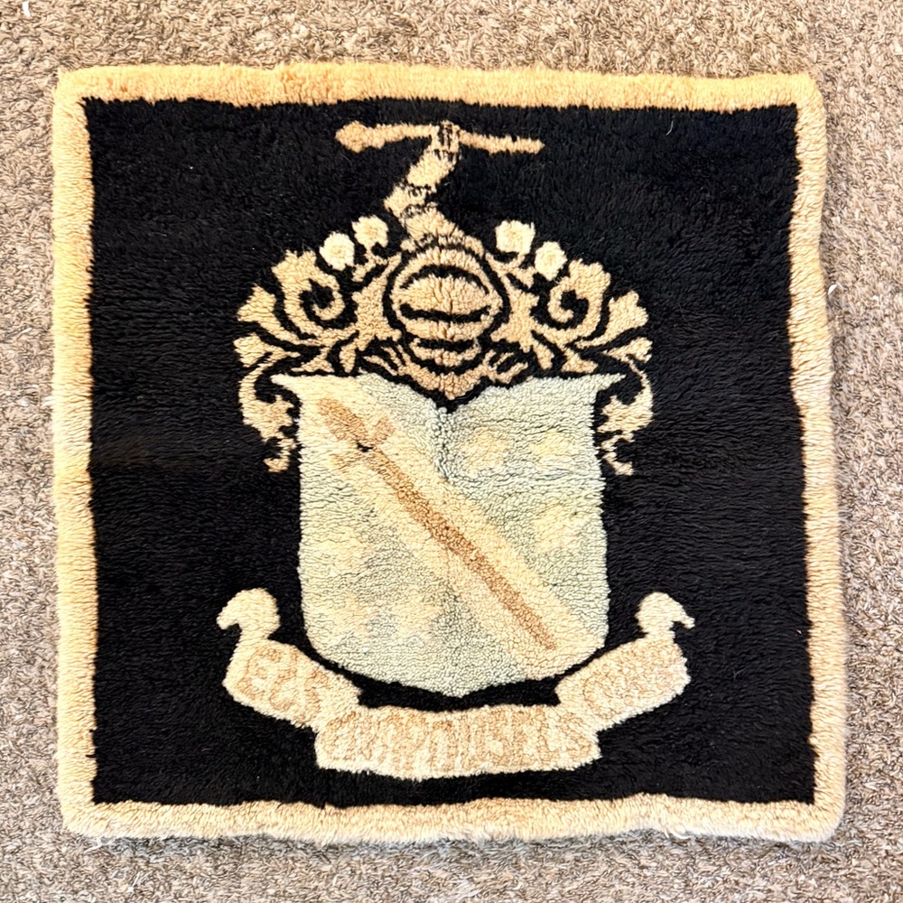 1938 Phi Delta Theta Hand-Hooked Rug Wall Hanging — Rare Fraternal Collectible